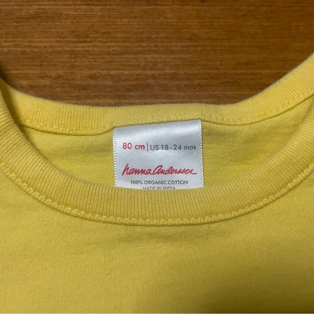 Hanna Andersson Organic Cotton Yellow Cat Tee Shirt Size 80 cm 18-24 Months